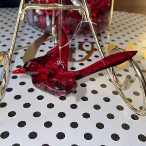 Glass Red Bird Ornament!